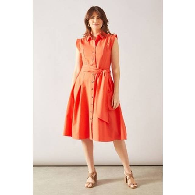 Wallis coral shirt dress womens daywear dresses