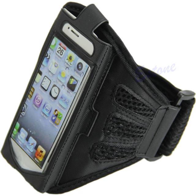 (Black) Outdoor Gym Sport Workout Running Armband Adjustable for CASE Cover for Iphone 5 U4LD