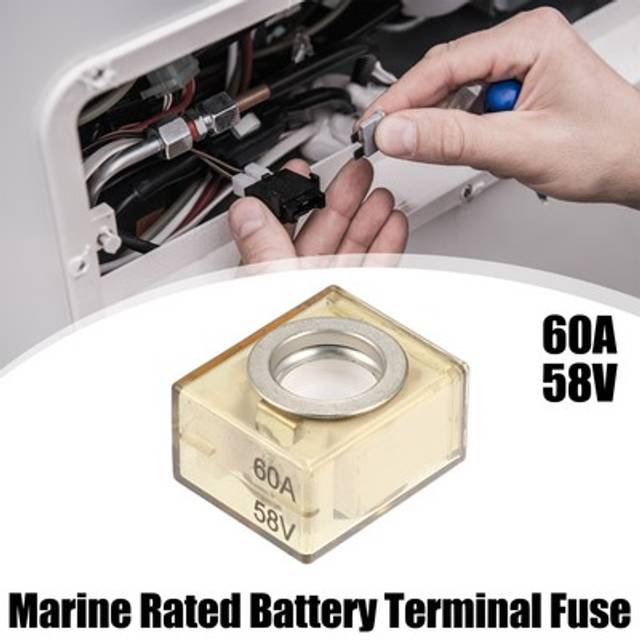 Waterproof 60a Marine Rated Battery Fuse Terminal Fuse Only 58v Maximum