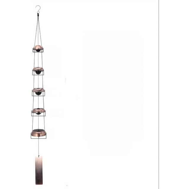 TEMU Vintage Japanese Wind Chimes, 5 Tones - Sound, Metal Construction, Ideal For Garden, Patio, Or Home Decor, Temple Outdoor Chime, Outdoor Decor