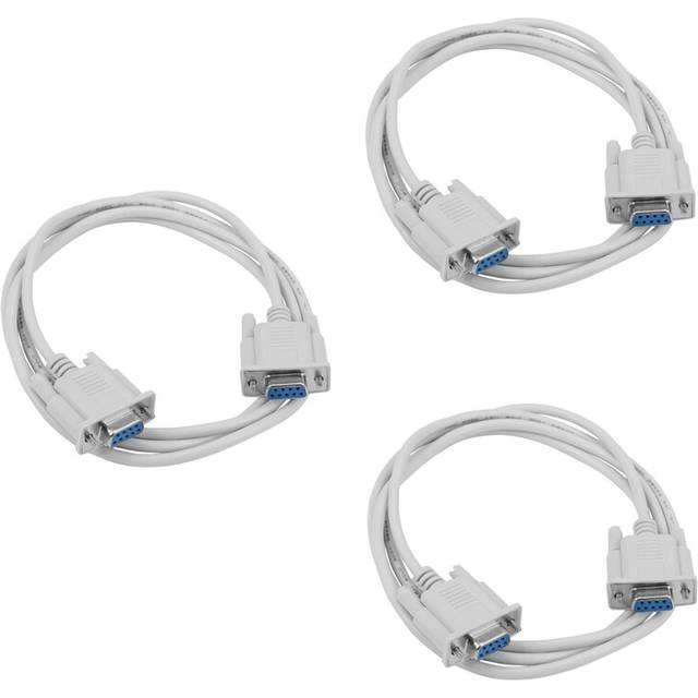 3PC 5ft F / Serial RS232 Null Modem Cable Female to DB9 FTA Connection 9 Pin Data COM Converter PC