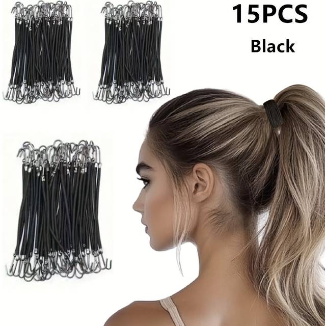 TEMU 1set Ponytail Rubber Elastic Hook Hair Bands For Women Gum Hooks Hair Accessories Hair Ties Styling Tools Holder Bungee Bands