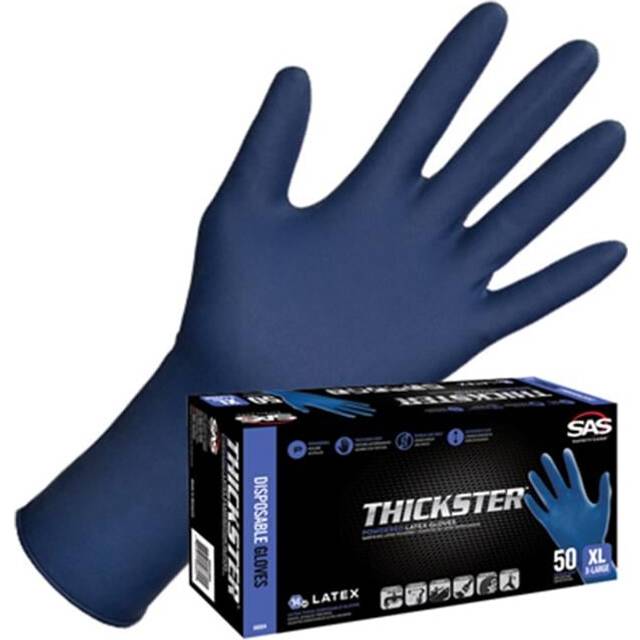 SAS Safety SA6604-20 14 Mil Latex Thick Safety Proof Gloves - 50 per Box