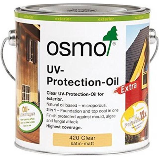 Osmo uv protection oil extra 420d clear satin 2.5 litre - for exterior wood