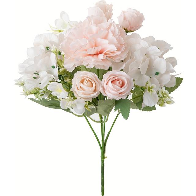 TEMU 1pc Elegant Carnation Rose Artificial Bouquet - Ideal For Indoor Home Decor, Vase-, Weddings, Valentine's, Mother's Day & More - Versatile Seasonal Decoration