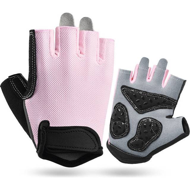 Pink Women's Summer Cycling Breathable Half Finger Non Slip Fitness Training Gloves