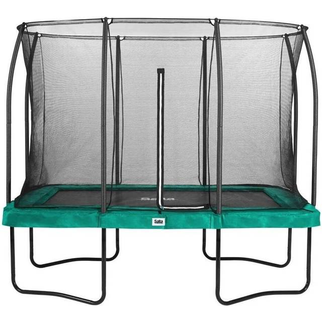 10ft x 7ft Salta Green Rectangular Comfort Edition Trampoline with Enclosure