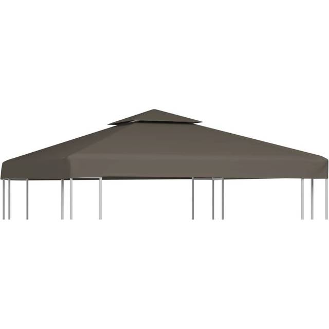 2-Tier Gazebo Top Cover 310 g/m² 3x3 m Taupe Vidaxl