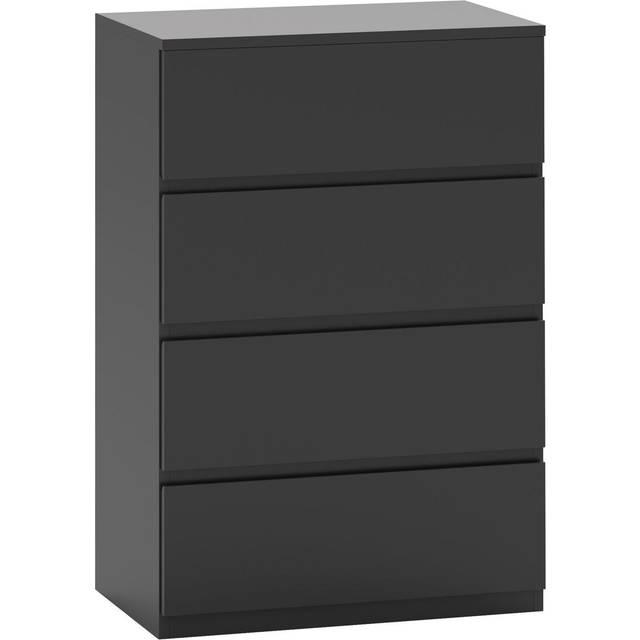 HOMCOM Bedroom Chest of Drawers, 4 Drawers Dresser, Drawer Unit, Black, Black