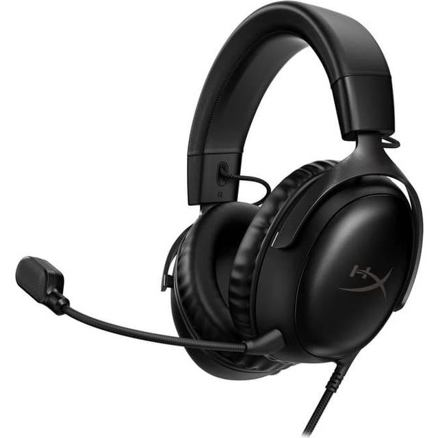 HyperX Cloud III Wired Gaming Headset PC PS5 Xbox Series X|S Angled 53mm Drivers DTS Memory Foam Sturdy Frame Ultra Clear 10mm Microphone USB-C USB-A 3.5mm