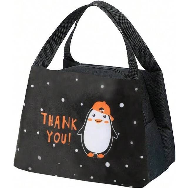 (F) Portable Lunch Bags Thermal Insulation Lunch Box Storage Bag Children's School Lunch Box Bag Picnic Storage Large Capacity Tote