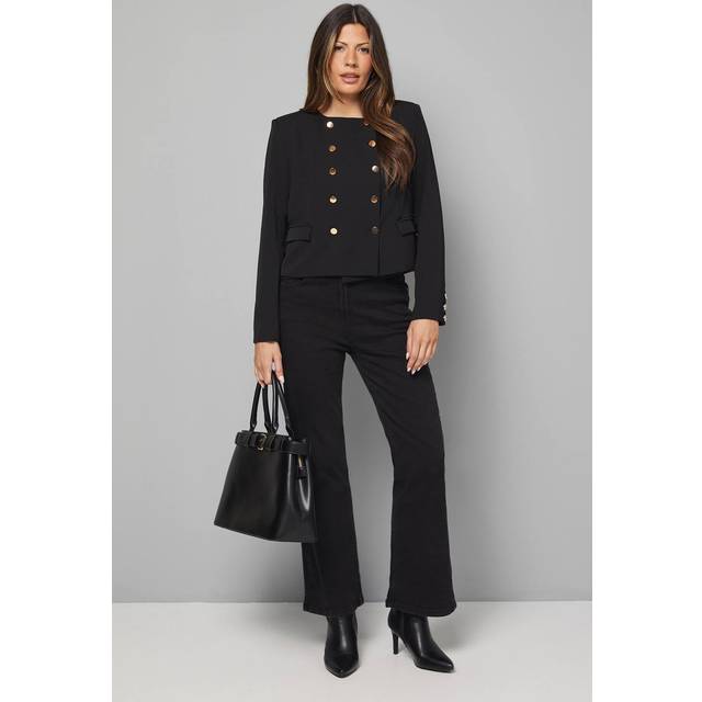 Womens Boxy Fit Utility Jacket - Black - 14