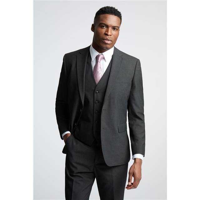 Limehaus Regular Fit Charcoal Grey Stretch Men's Suit Jacket - 46S
