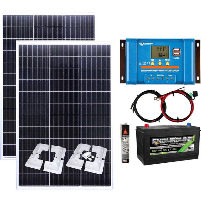 Victron 300w solar panel kit usb charging controller batteries cables & mounts