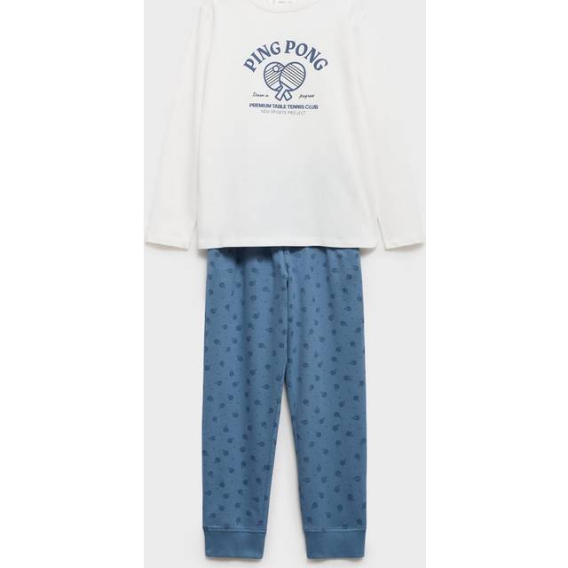 Printed long pyjamas blue - Kids - 7-8 years - MANGO KIDS - Blue
