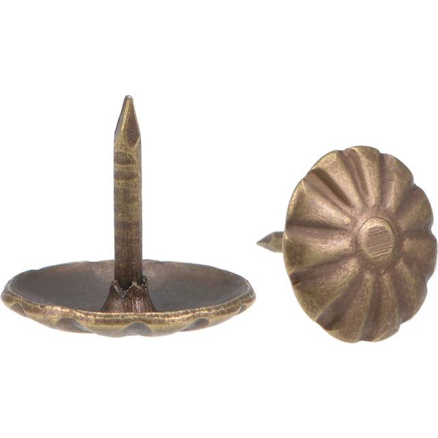 Upholstery Nails Tacks 10mm Head Dia Round Thumb Push Pins Bronze Tone 100 Pcs