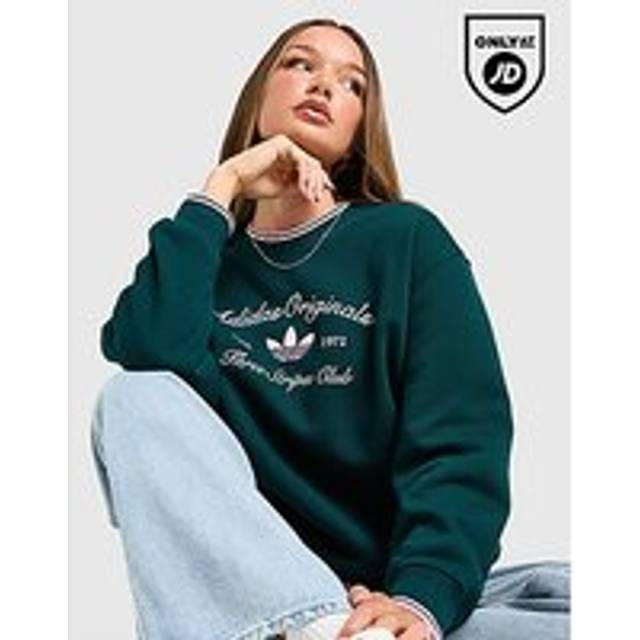 adidas Originals Leisure Club Crew Sweatshirt - Green - Womens - M