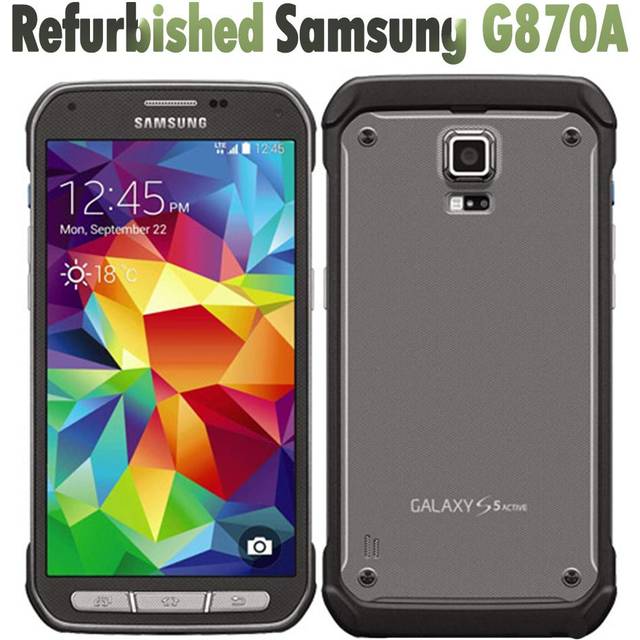 95% new Refurbished Samsung Original Samsung Galaxy S5 Active G870A 4G 16MP 2GB RAM 16GB ROM Mobile Phone simple set grå färg