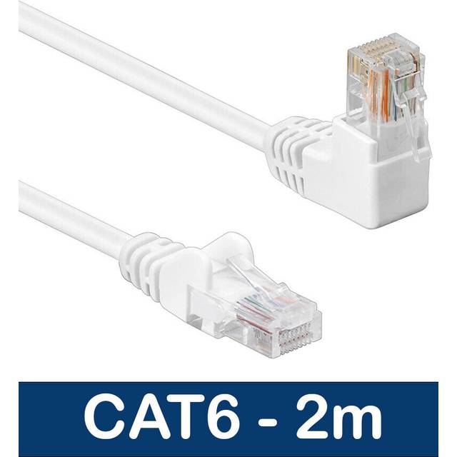 2m cat6 ethernet network cable with 90 degree right angled rj45 connector cat 6