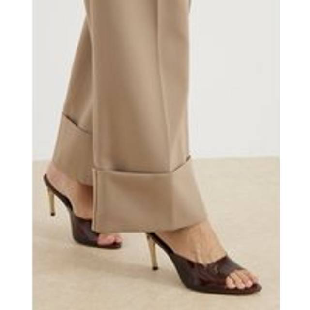 River Island Womens Brown Perspex Mule Heeled Sandals - 6