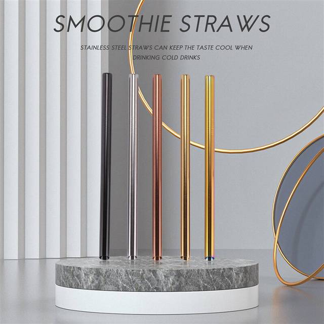 Reusable Drinking Straws-Wide Straws Straws Smoothie Bubble Tea Milkshakes Straws with Cleaning Brush,Carry Bag
