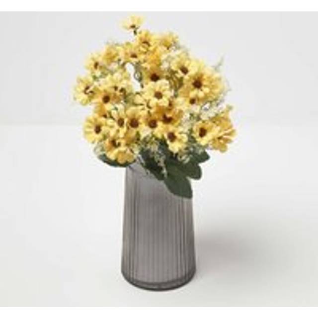 (Yellow) HOMESCAPES Artificial Wild Daisy Cream Bouquet Flower, 46 cm