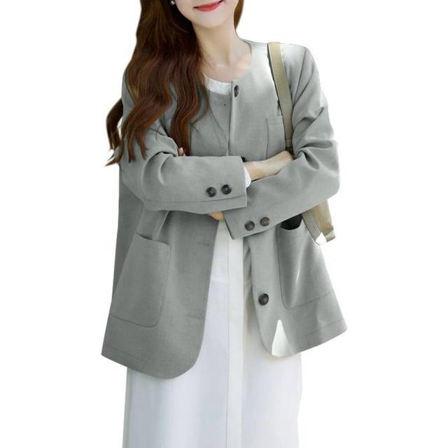 (XL, light green) ZANZEA Women Casual Round Neck Long Sleeve Loose Thin Cardigan Outwear