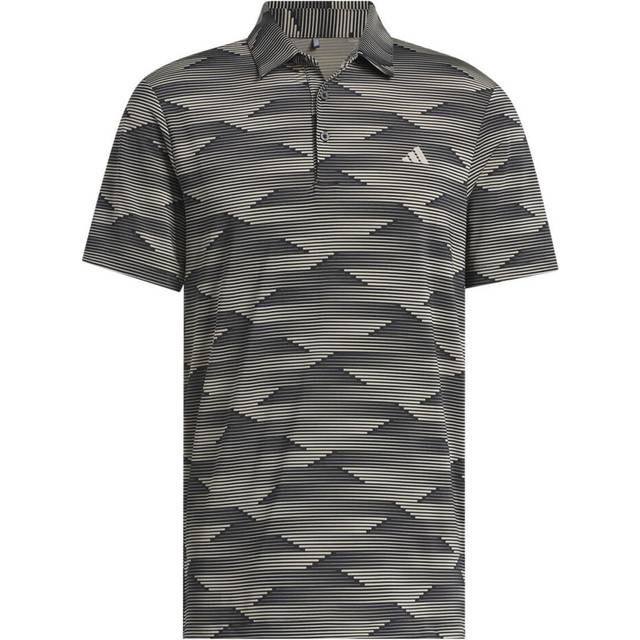 adidas Ultimate365 Wave Print Golf Polo Shirt Black/Putty Beige JF4900 - Medium