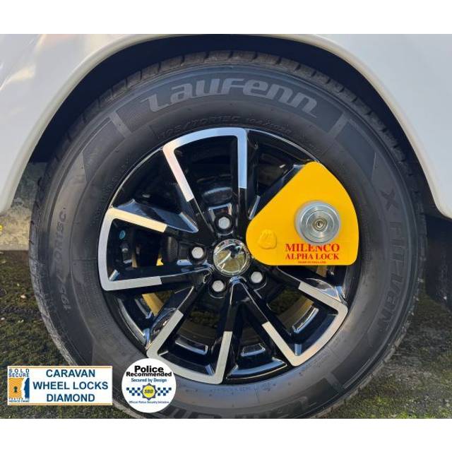 Milenco alpha diamond caravan wheel lock - sold secure diamond