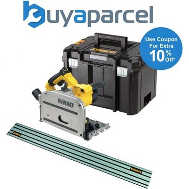 Dewalt - DWS520KT Plunge Cut Circular Saw 165mm 110v + Case + 1 x 1.5m Guide Rail