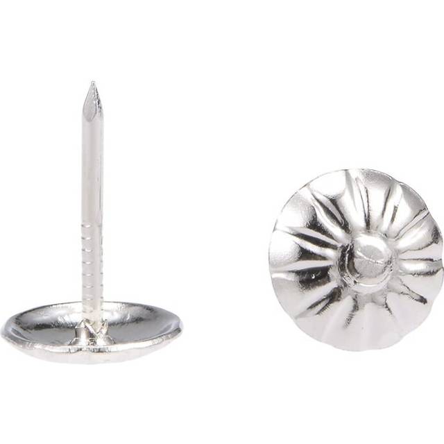 Upholstery Nails Tacks 7/16-Inch Head Dia Retro Round Thumb Push Pins Silver Tone for Furniture Sofa Headboards, 40 Pcs