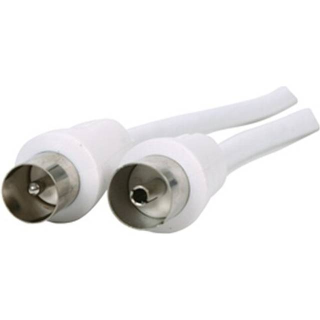 kenable TV Freeview RF Aerial Male to Female Coaxial Extension White Cable 1m