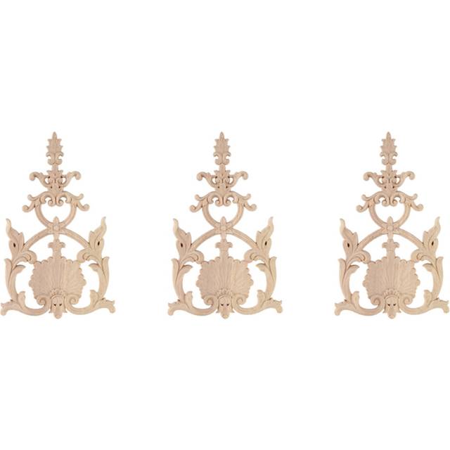 3X Rubber Wood Carved Applique Vintage Furniture H
