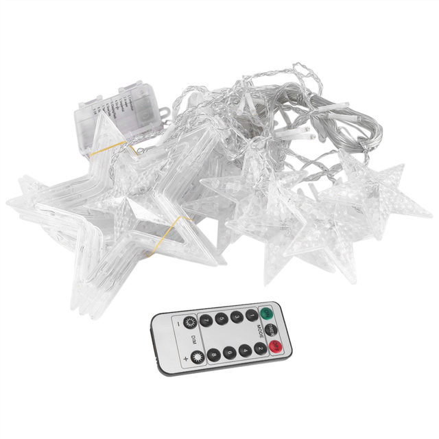 Star Moon LED Fairy Curtain Garland String Light with 8 Modes Christmas for New Year Wedding Decoration