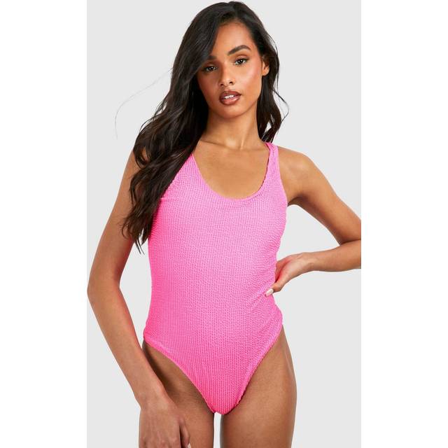 Womens Tall Crinkle Scoop Swimsuit - Pink - 8, Pink