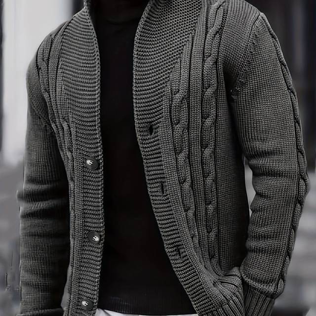 TEMU Men's Sweater New Arrival High-quality Spring Trendy Non-pilling Knitwear Button-up