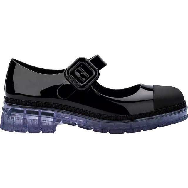 Melissa June Block Heel Mary Jane Jelly Shoes, Clear/Black