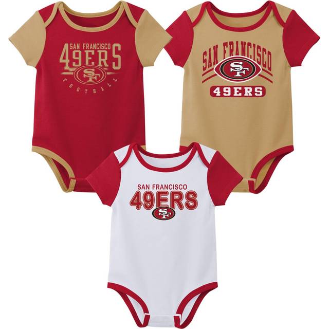 Outerstuff NFL Newborn Baby and Infant Short Sleeve Bodysuit Variety 3-Pack - San Francisco 49ers  12M