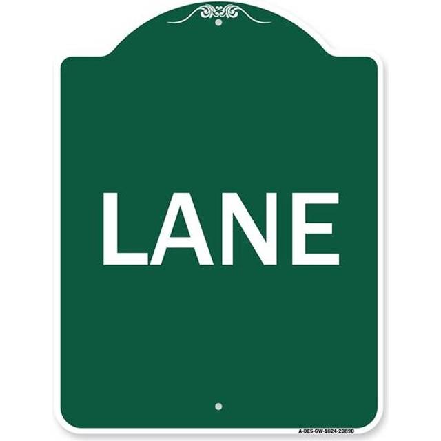 SignMission A-DES-GW-1824-23890 18 x 24 in. Designer Series Sign - Lane, Green & White