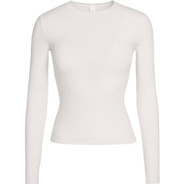 Cotton Jersey Long-Sleeve Crewneck T-Shirt - MARBLE - X-Large