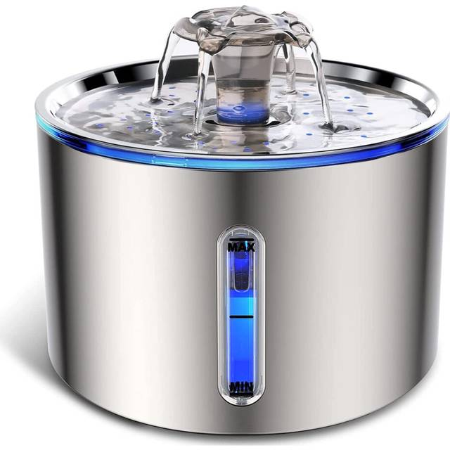 Cat Water Fountain,Water Dispenser for Cats with Water Level Window,Automatic Pet Water Fountain Super Quiet Stainless Stee