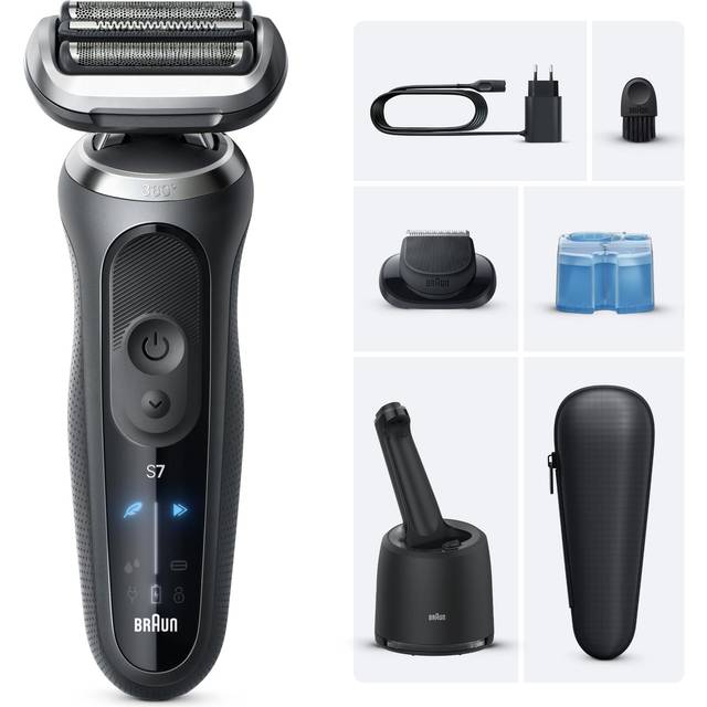 Braun Series 7 Electric Shaver, SmartCare Center, +1 Attachment, 72-G7200CC, Grey, Grey
