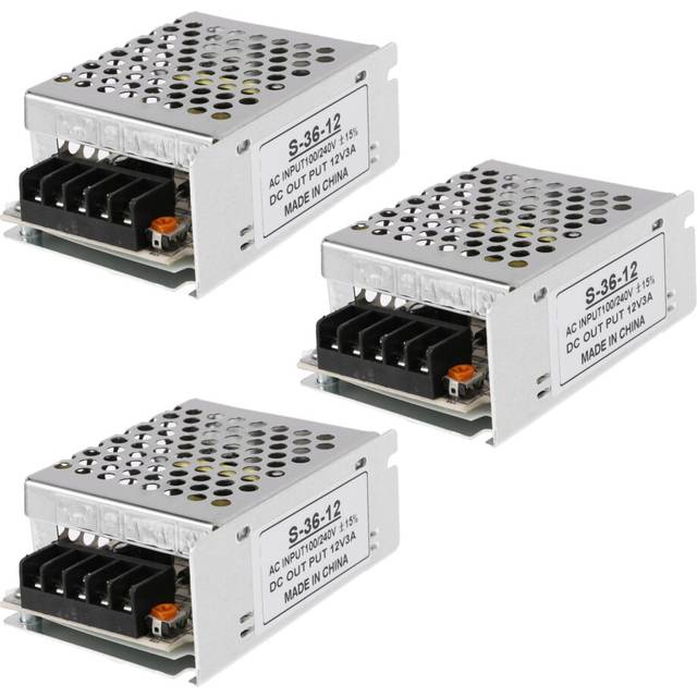 3X AC 100V-240V to DC 12V 3A 36W Voltage Transformer Switch Power Supply