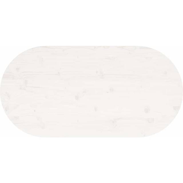 vidaXL Table Top White 110x55x2.5 cm Solid Wood Pine Oval