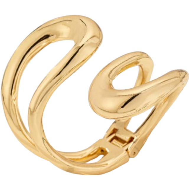 SHEIN 1 Pc Golden Color Chunky Cuff Bangle Bracelet Oversized Chunky Jewelry For Women , European American New Geometric Bangles Bracelets , Gift For Women