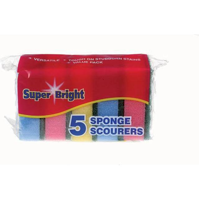 Super bright sponge scourers 5pk wi367