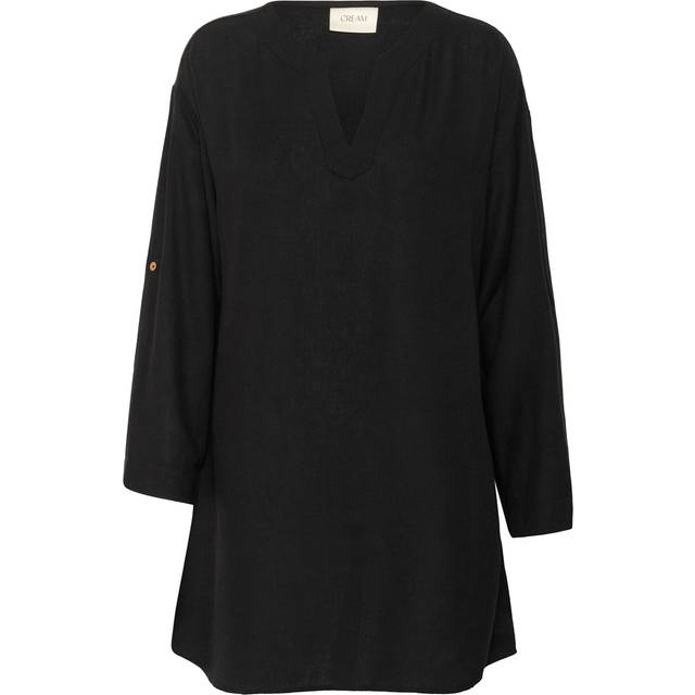 Cream Venta Three-Quarter Sleeve Relaxed Fit Tunic - Pitch Black