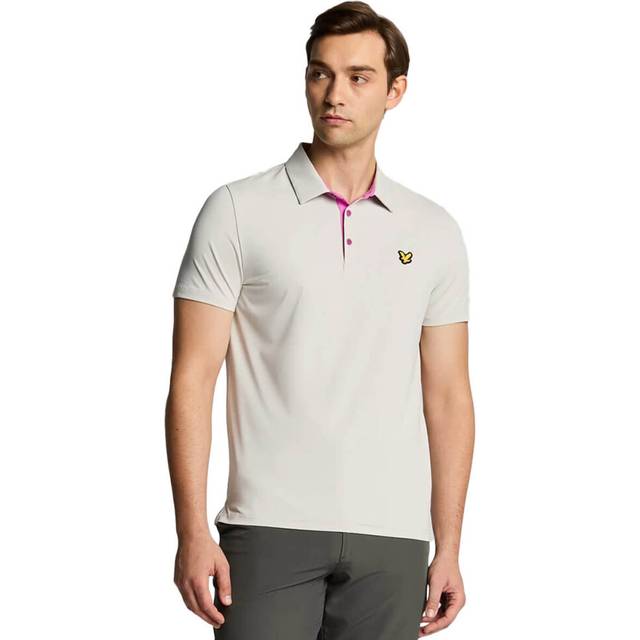 Lyle And Scott Men's Golf Contrast Placket Polo Shirt - White - Size: 42
