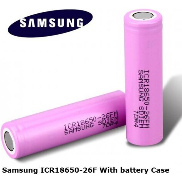 (4 PACK) SAMSUNG SDI ICR18650 26F Li-Ion Rechargeable Battery 2600mAh 3.7V 20A PINK For SAMSUNG 18650 26F - Rechargeable Lithium Battery