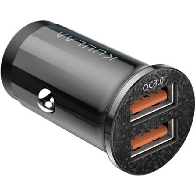 (Dual QC Black) Mini USB Car Charger Quick Charge